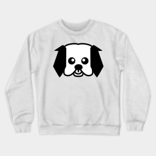 Cartoon Puppy Dog Face Emoticon Crewneck Sweatshirt